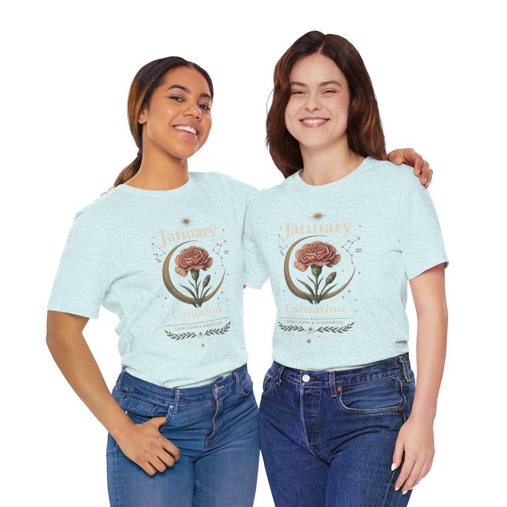 January Birth Flower - Carnation T-Shirt — Birth Month Flower Tee