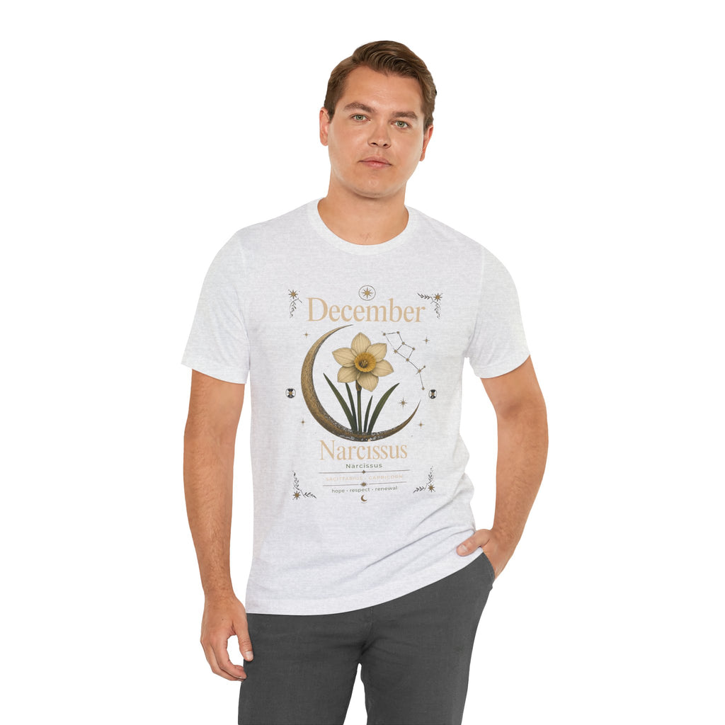 December Birth Flower - Narcissus T‑Shirt — Birth Month Flower Tee