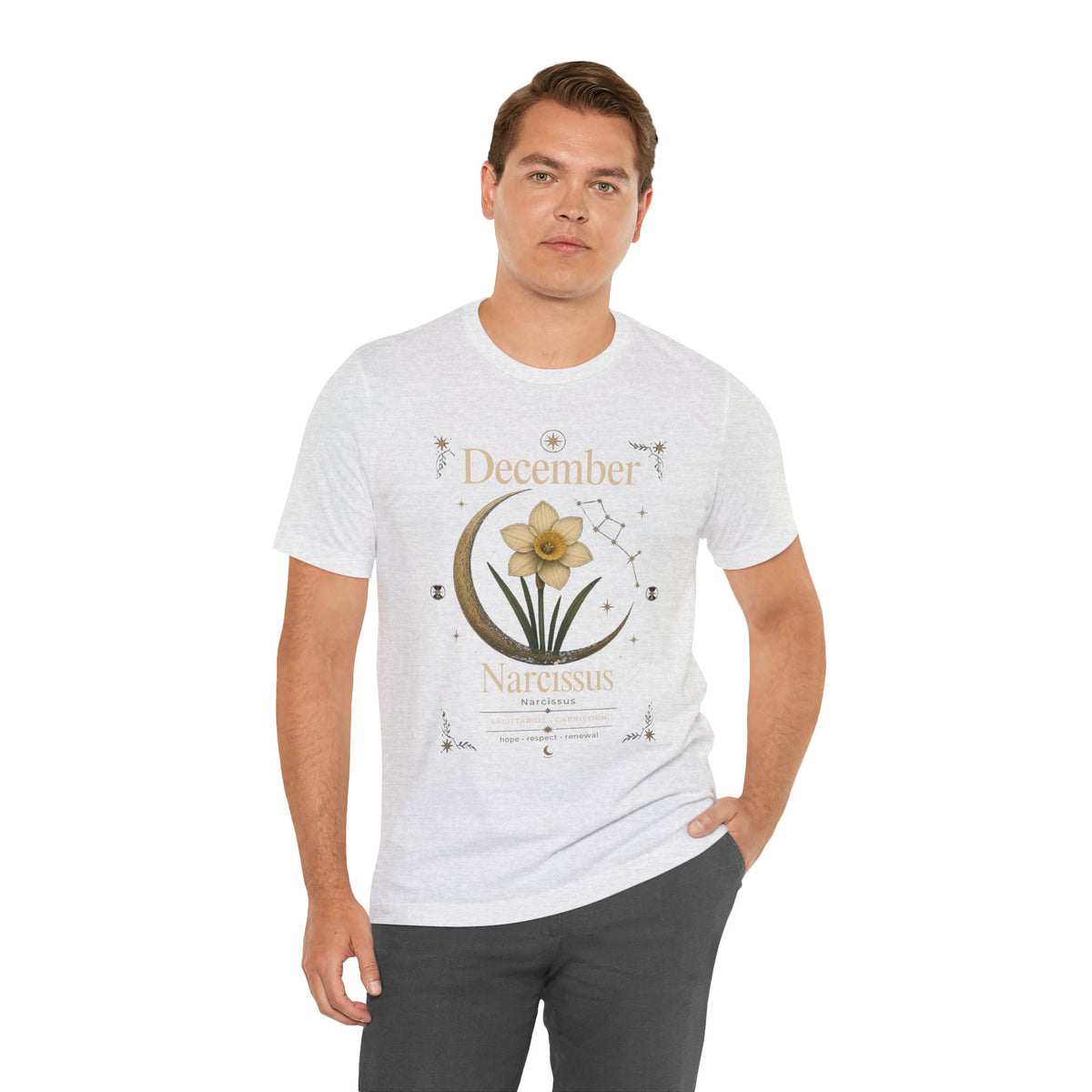 December Birth Flower - Narcissus T‑Shirt — Birth Month Flower Tee