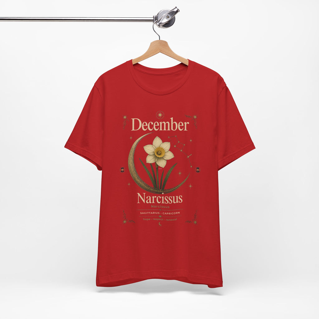 December Birth Flower - Narcissus T‑Shirt — Birth Month Flower Tee