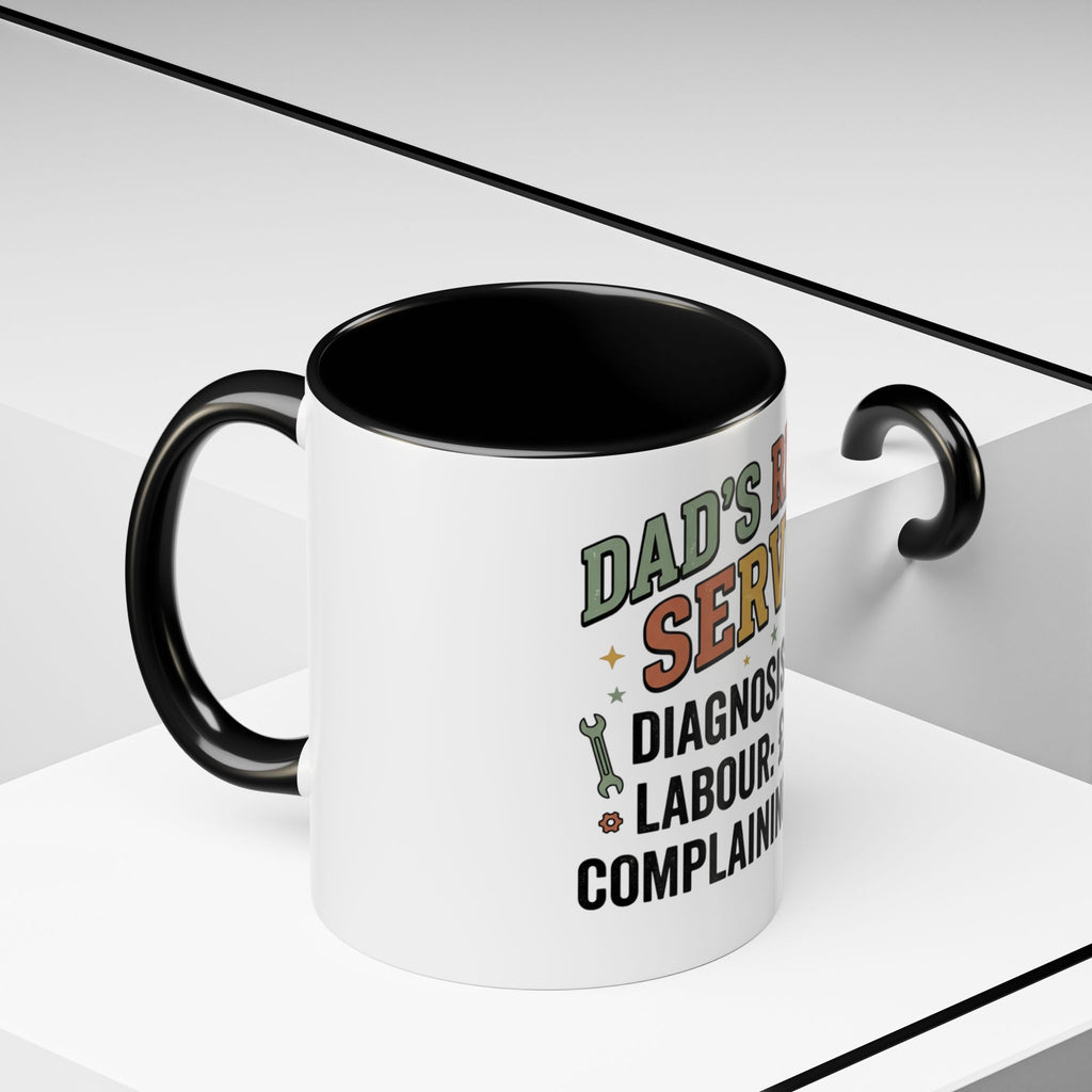 Dad's Repair Service Mug | Funny Diagnostic Labour Rate Coffee Mug