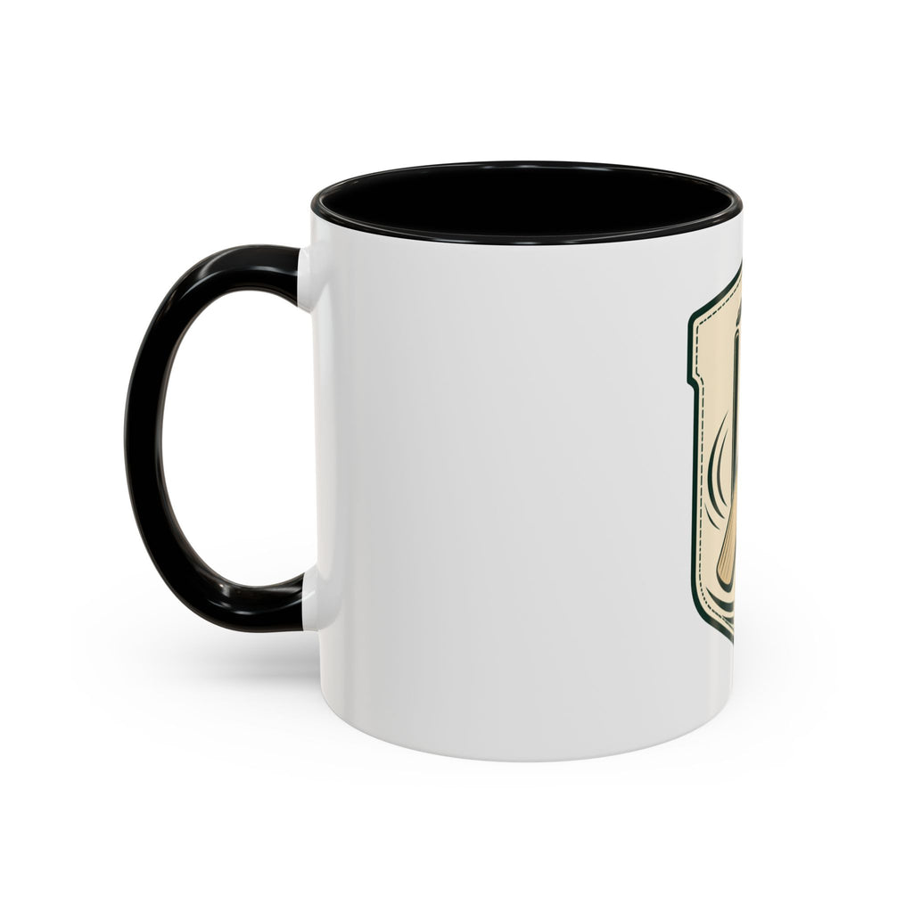 Cricket Crest Accent Mug — Vintage Bat & Ball Coffee Cup (11/15oz)