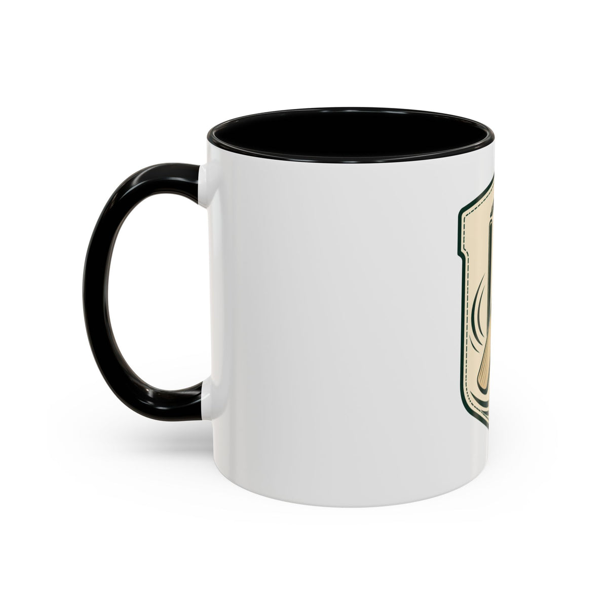 Cricket Crest Accent Mug — Vintage Bat & Ball Coffee Cup (11/15oz)