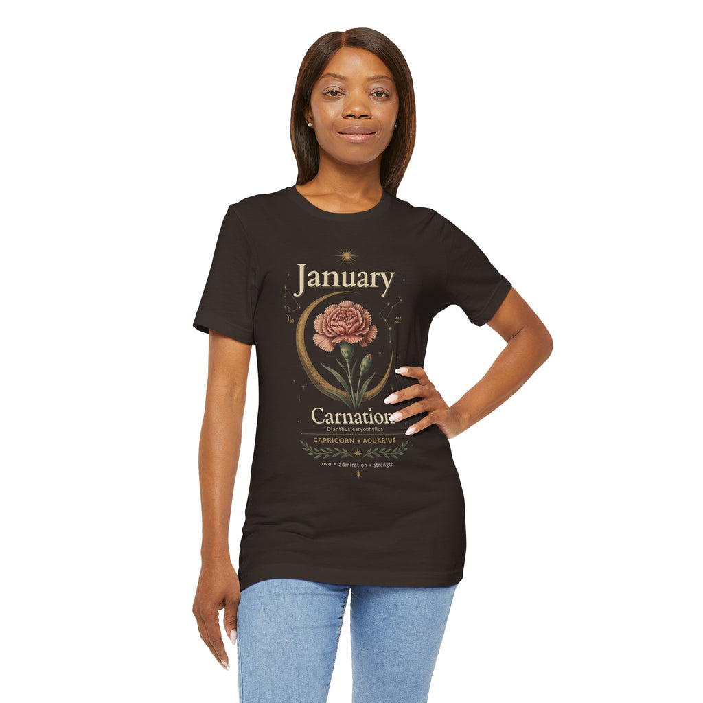 January Birth Flower - Carnation T-Shirt — Birth Month Flower Tee