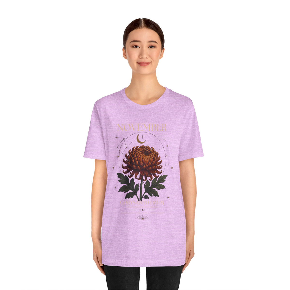November Birth Flower Chrysanthemum Tee — Floral Birth Month T-Shirt