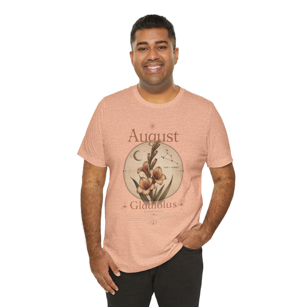 August Birth Flower Gladiolus Floral Tee
