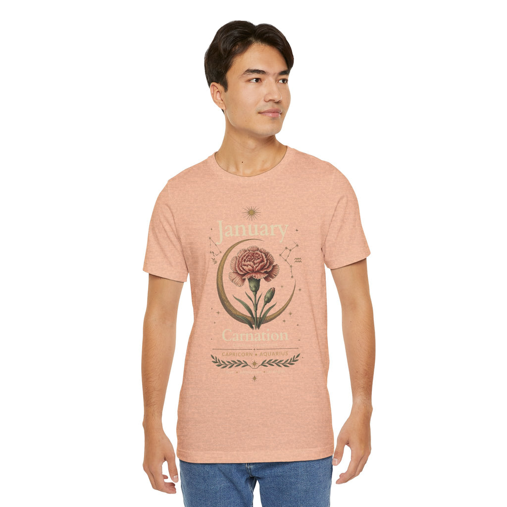 January Birth Flower - Carnation T-Shirt — Birth Month Flower Tee
