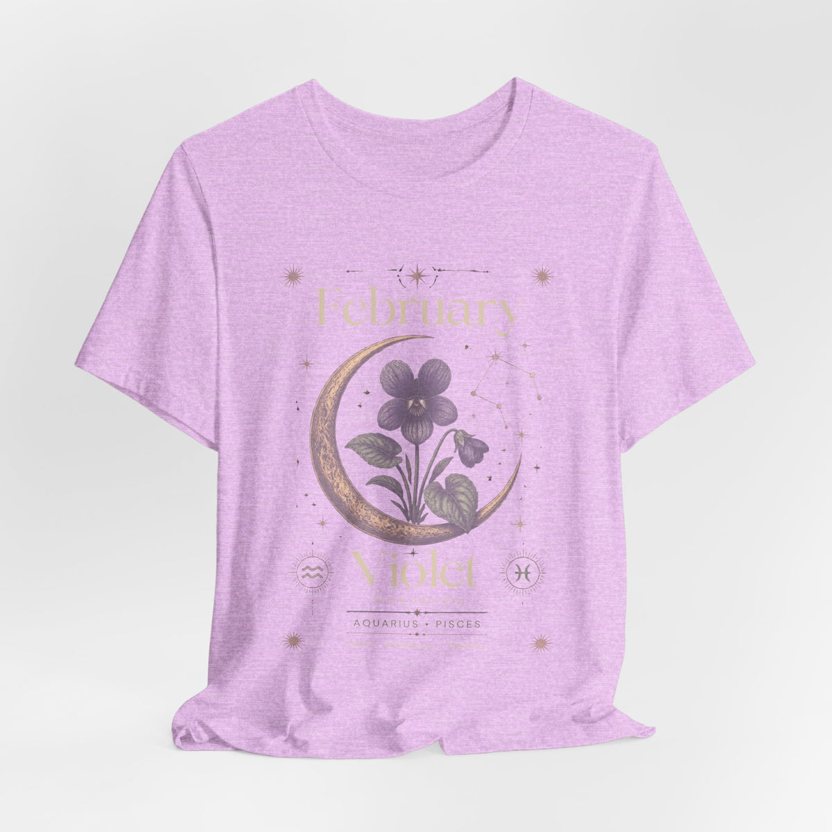 February Birth Flower Tee | Violet Botanical Design | Birthday Gift