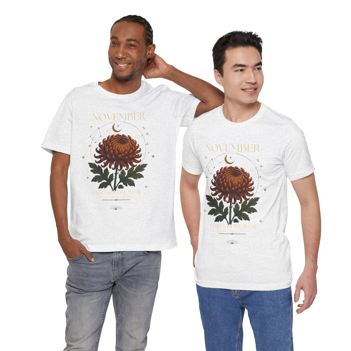November Birth Flower Chrysanthemum Tee — Floral Birth Month T-Shirt