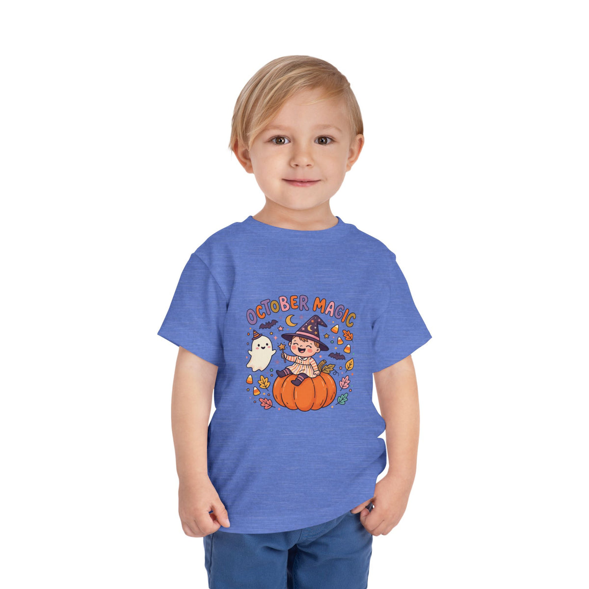 Halloween - October Magic Toddler Tee — Cute Witch Pumpkin Halloween Shirt