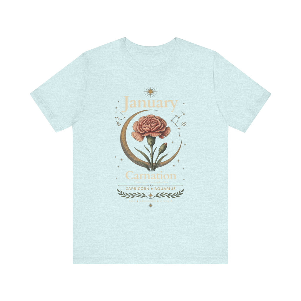 January Birth Flower - Carnation T-Shirt — Birth Month Flower Tee