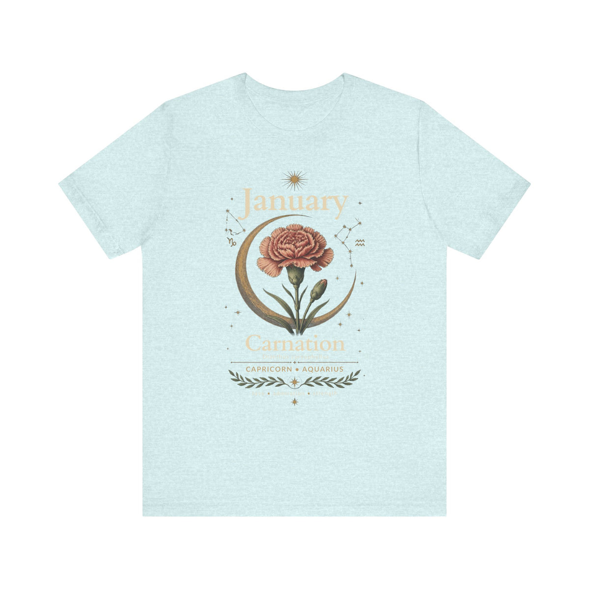 January Birth Flower - Carnation T-Shirt — Birth Month Flower Tee