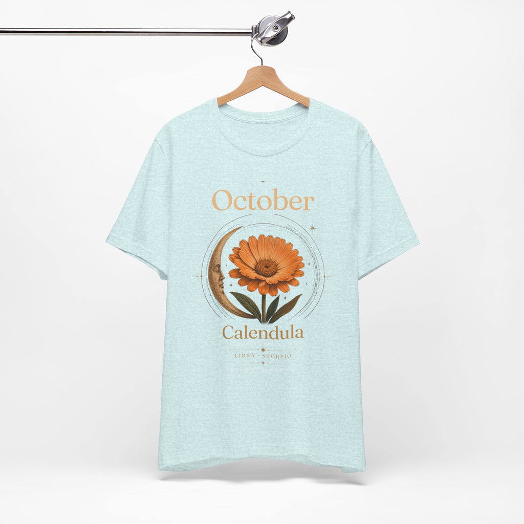 October Birth Flower Calendula T‑Shirt – Floral Birth Month Tee
