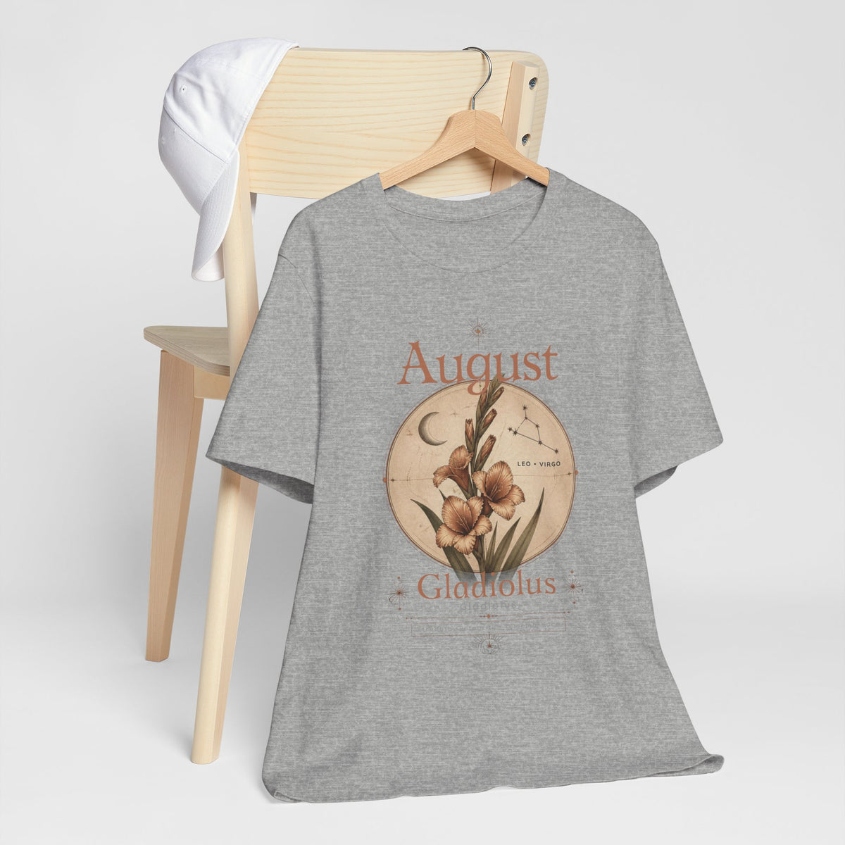 August Birth Flower Gladiolus Floral Tee