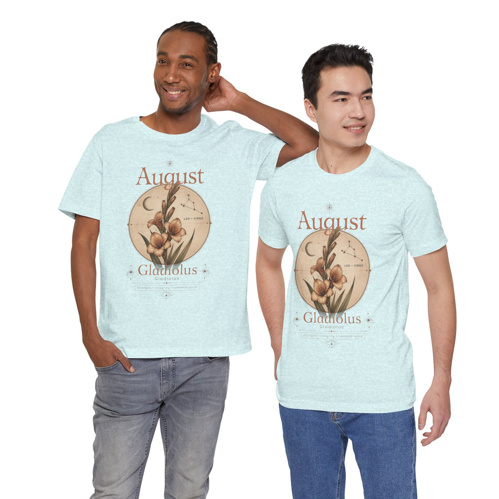 August Birth Flower Gladiolus Floral Tee