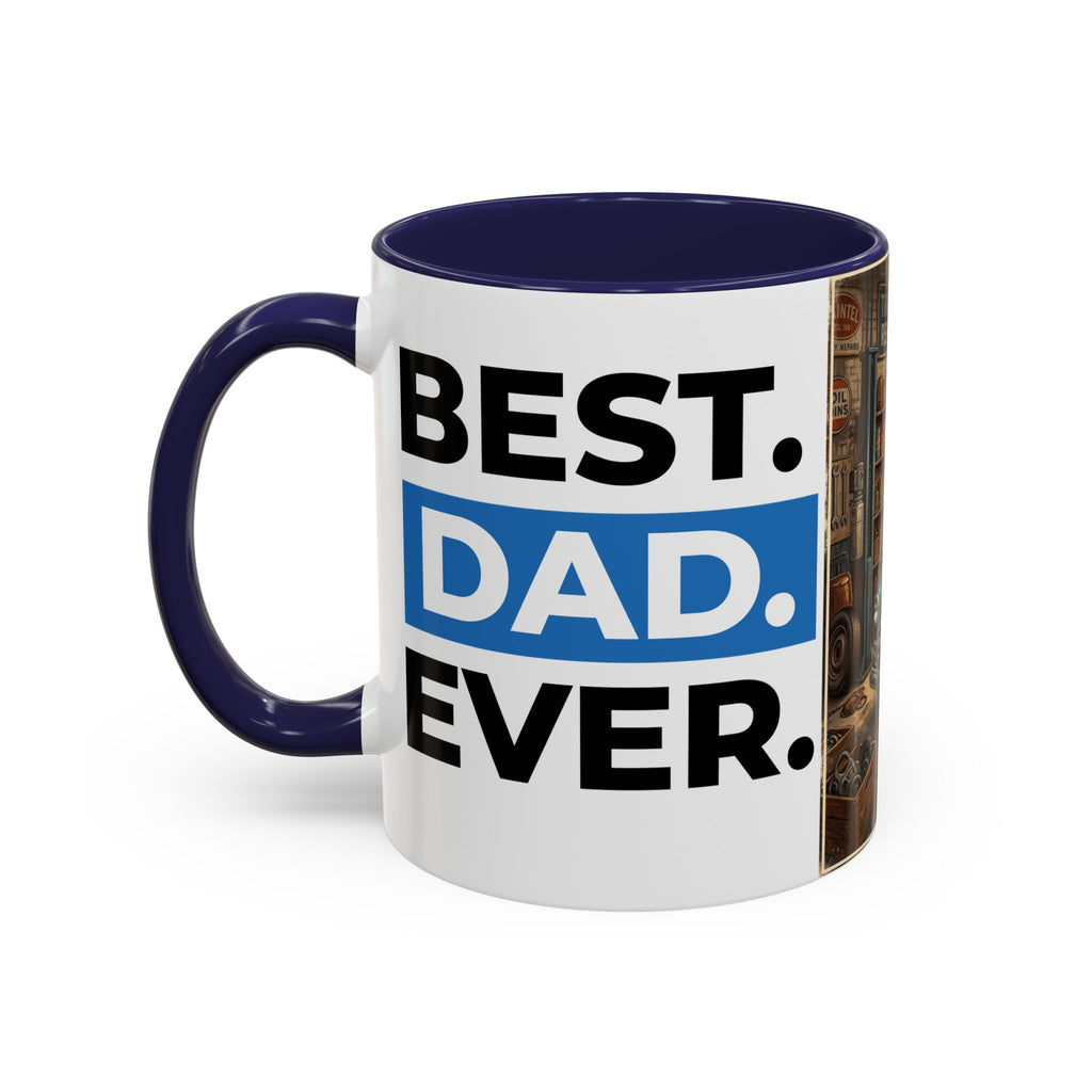 Vintage Dad Garage Mechanic Illustration Mug | Accent Coffee Mug