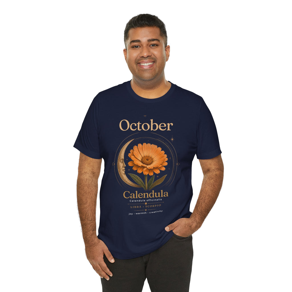 October Birth Flower Calendula T‑Shirt – Floral Birth Month Tee