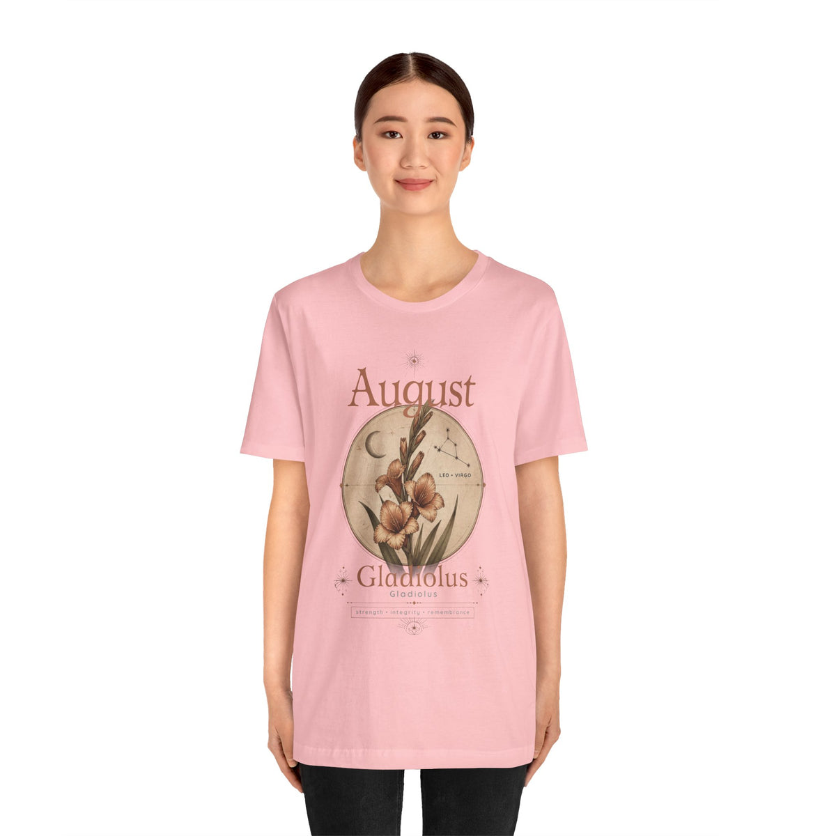 August Birth Flower Gladiolus Floral Tee