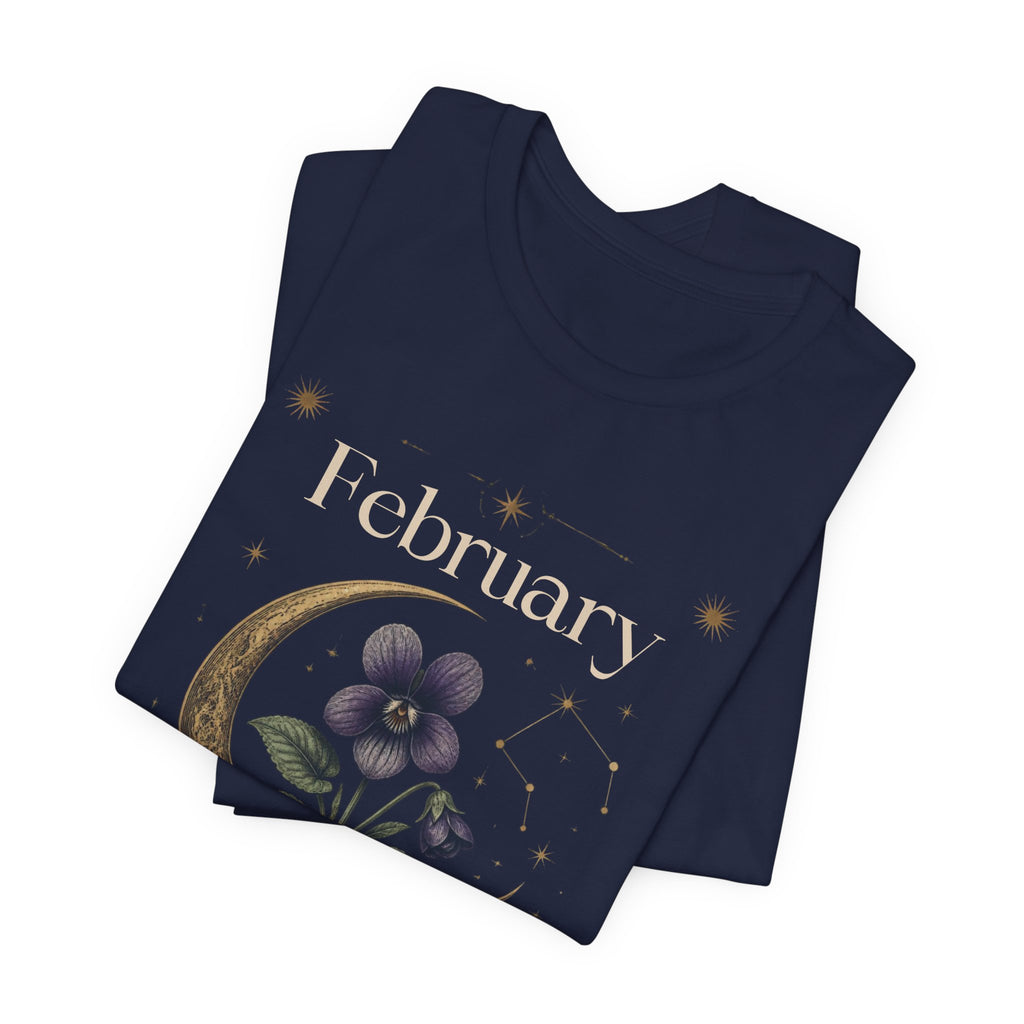 February Birth Flower Tee | Violet Botanical Design | Birthday Gift