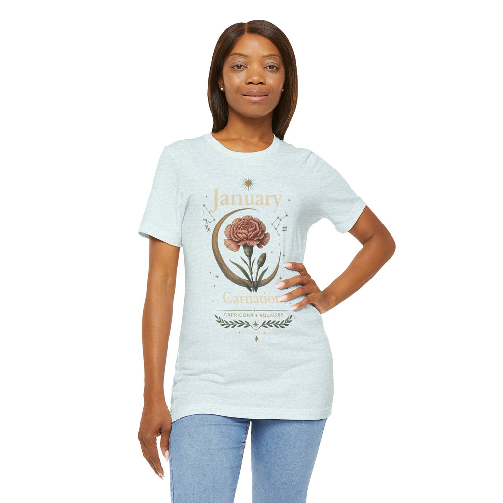 January Birth Flower - Carnation T-Shirt — Birth Month Flower Tee