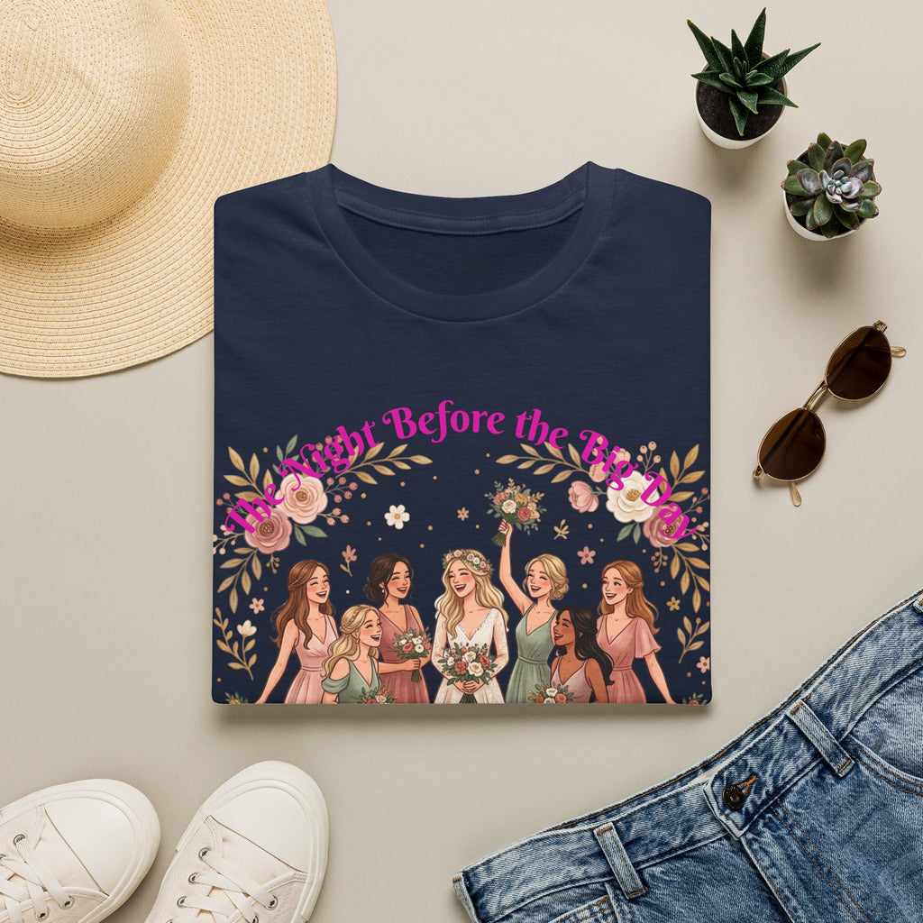 Bride and Bridesmaids Illustration T-Shirt | Floral Wedding Bridal Party Design