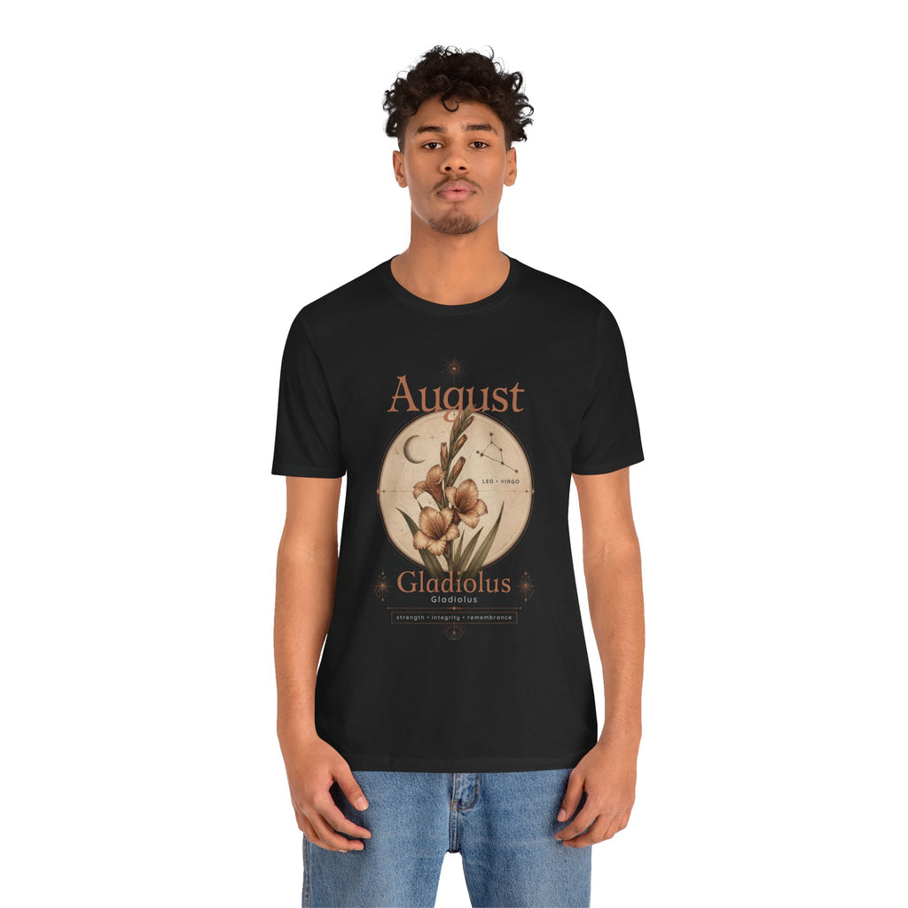 August Birth Flower Gladiolus Floral Tee
