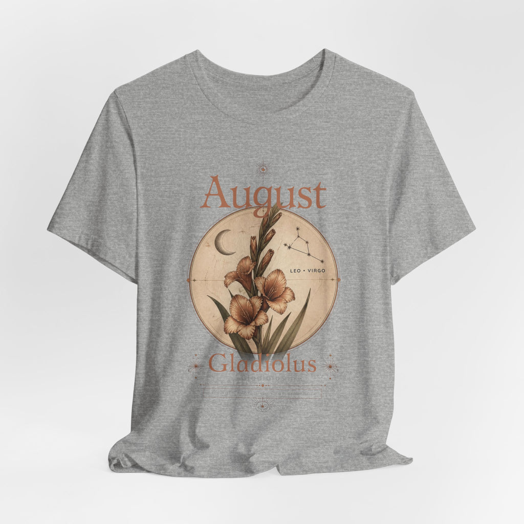 August Birth Flower Gladiolus Floral Tee