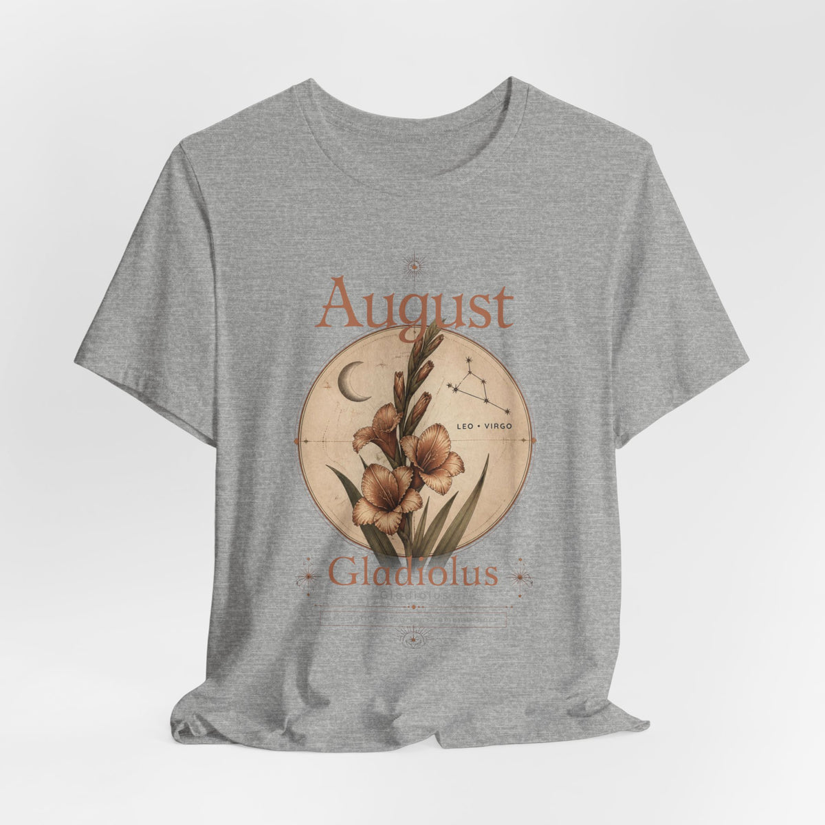 August Birth Flower Gladiolus Floral Tee