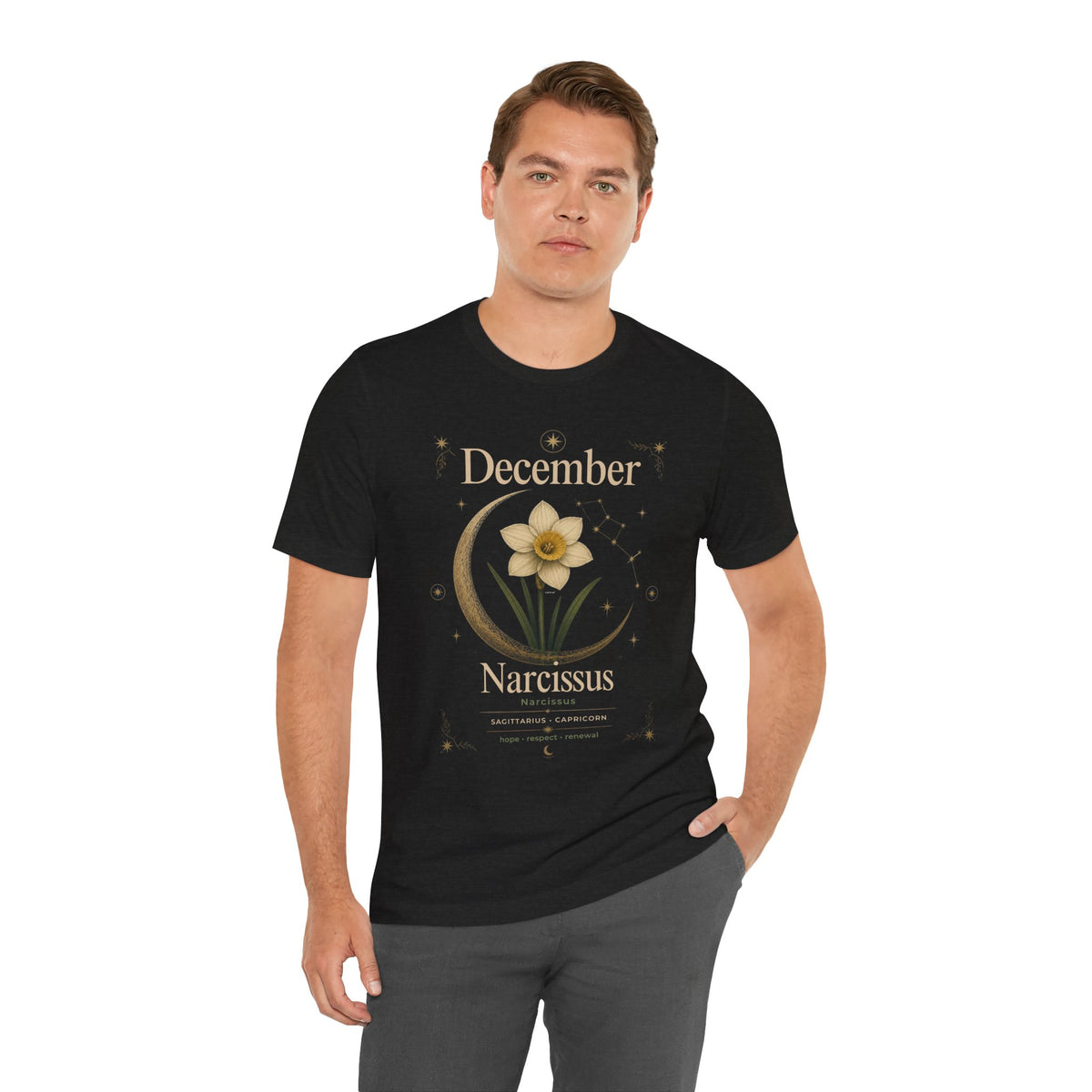 December Birth Flower - Narcissus T‑Shirt — Birth Month Flower Tee