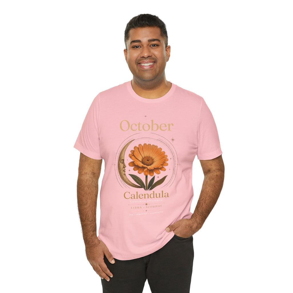 October Birth Flower Calendula T‑Shirt – Floral Birth Month Tee