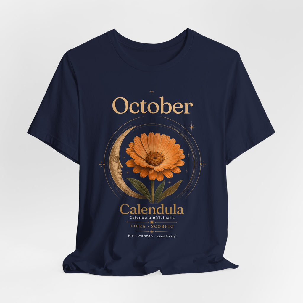 October Birth Flower Calendula T‑Shirt – Floral Birth Month Tee