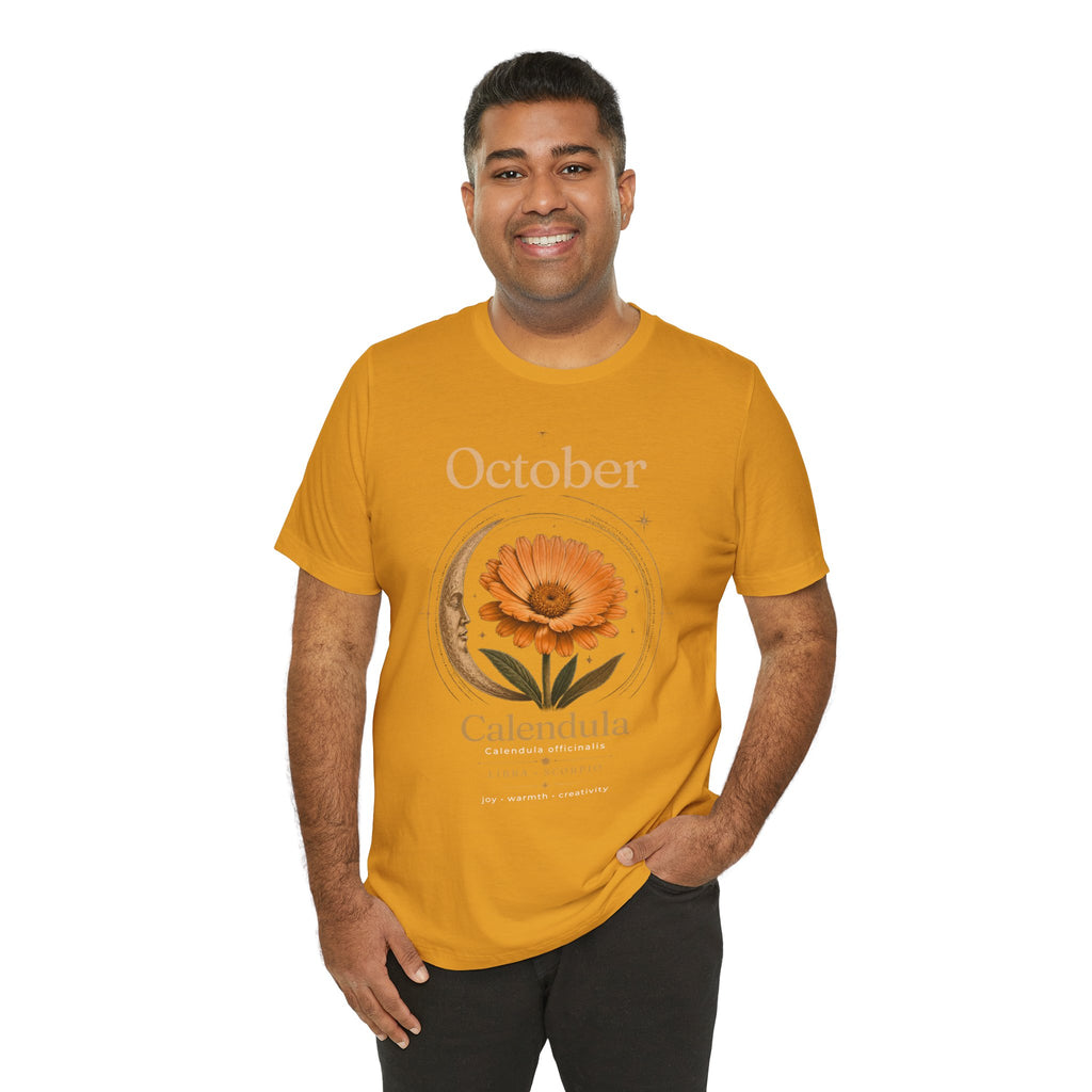 October Birth Flower Calendula T‑Shirt – Floral Birth Month Tee