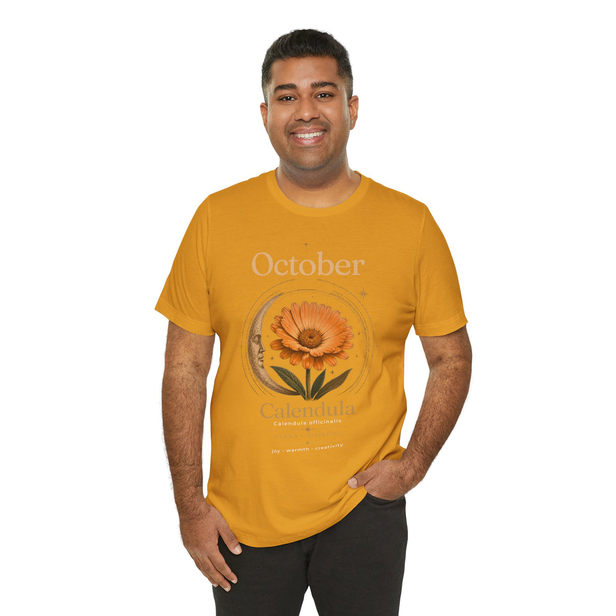 October Birth Flower Calendula T‑Shirt – Floral Birth Month Tee