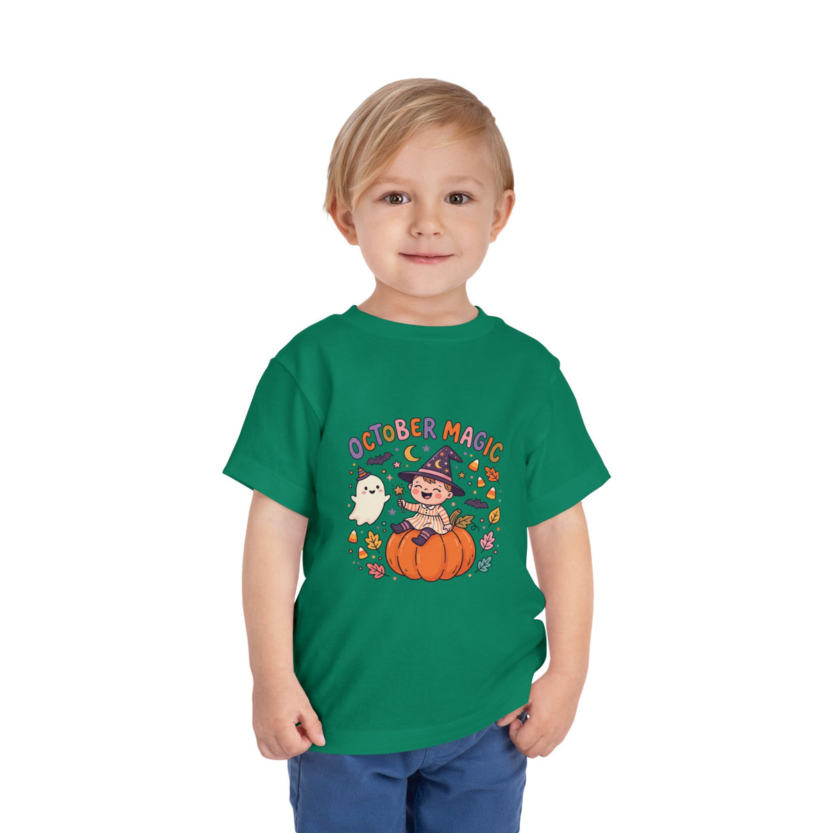 Halloween - October Magic Toddler Tee — Cute Witch Pumpkin Halloween Shirt