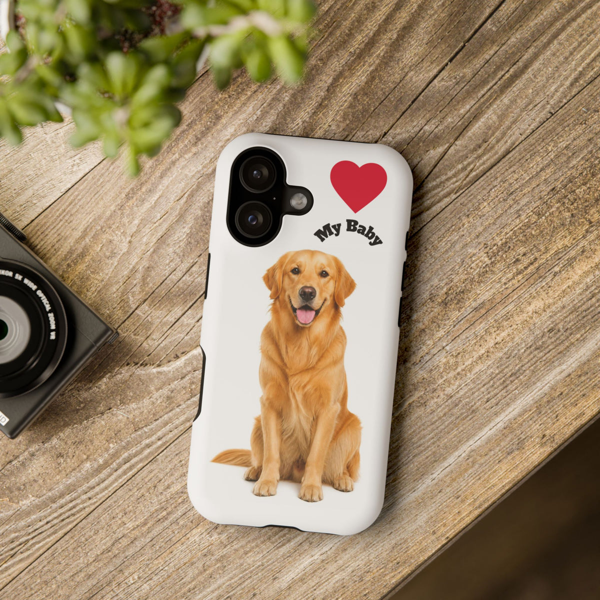 iPhone Case Golden Retriever Love | Impact-Resistant Phone Case