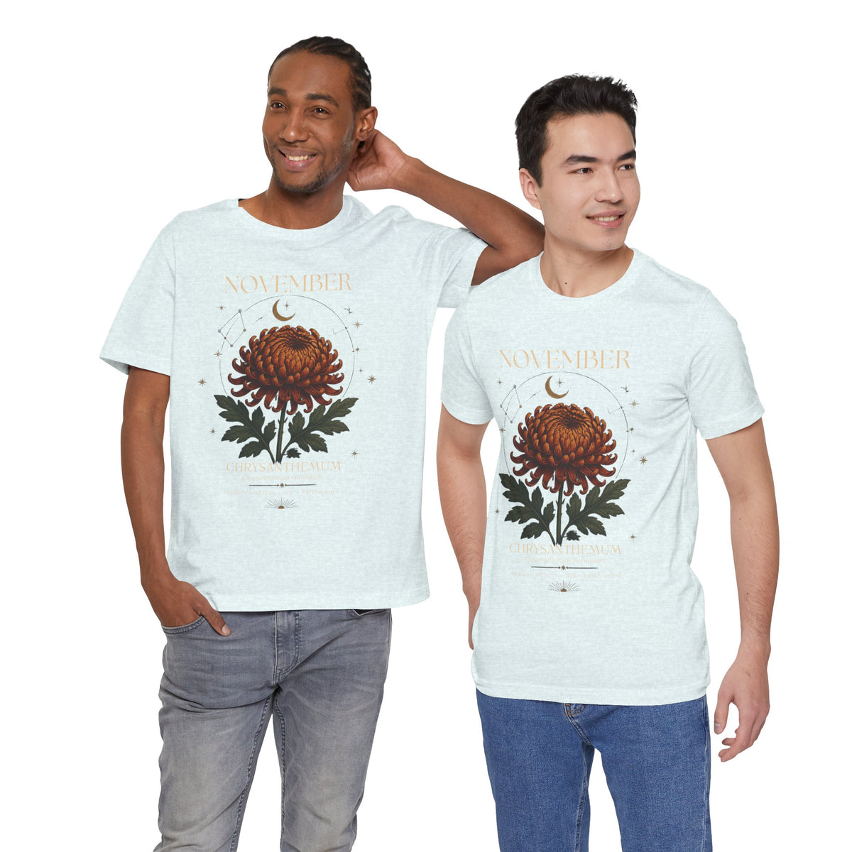 November Birth Flower Chrysanthemum Tee — Floral Birth Month T-Shirt