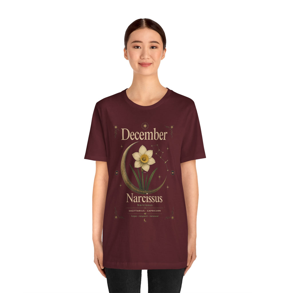 December Birth Flower - Narcissus T‑Shirt — Birth Month Flower Tee