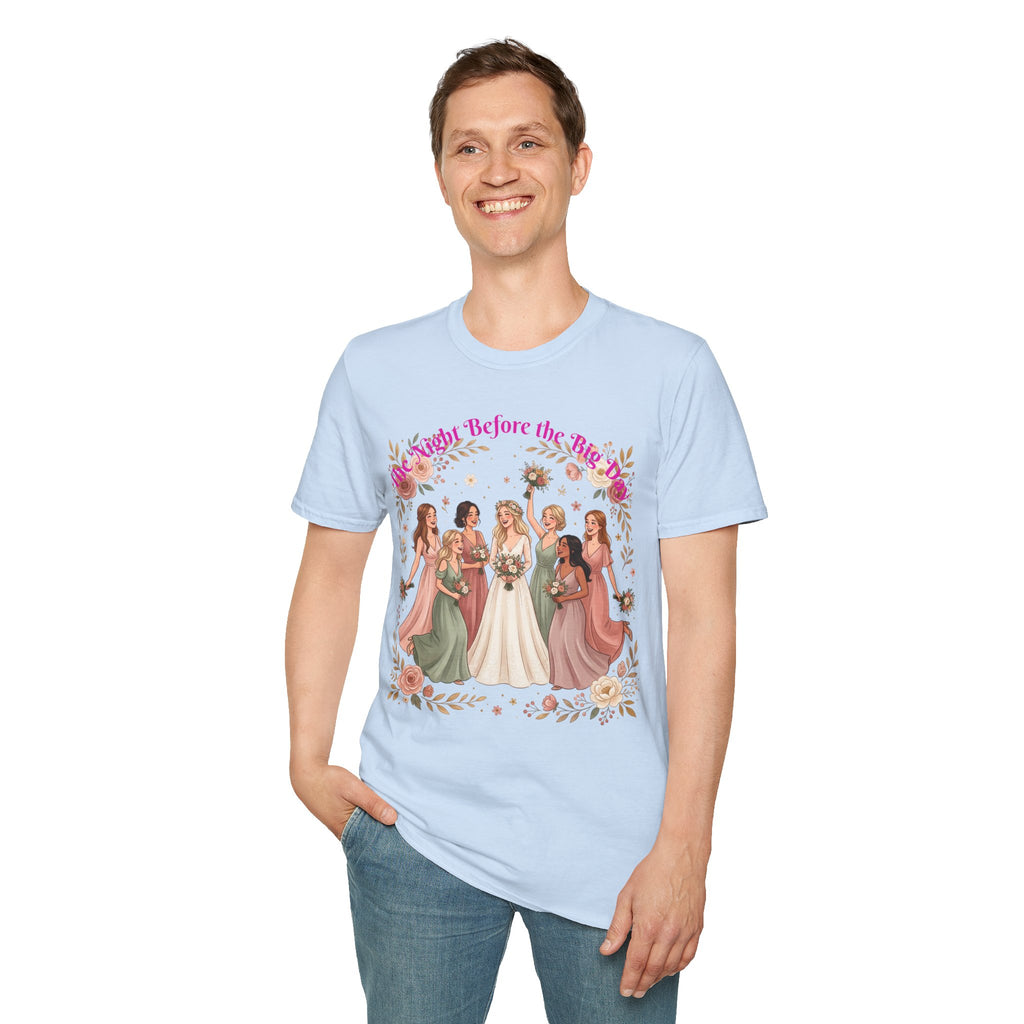 Bride and Bridesmaids Illustration T-Shirt | Floral Wedding Bridal Party Design