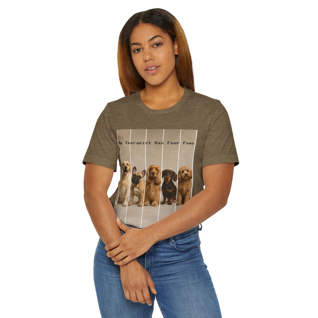Dog Therapist T‑Shirt — "My Therapist Has Four Paws" Cute Puppy Graphic Tee