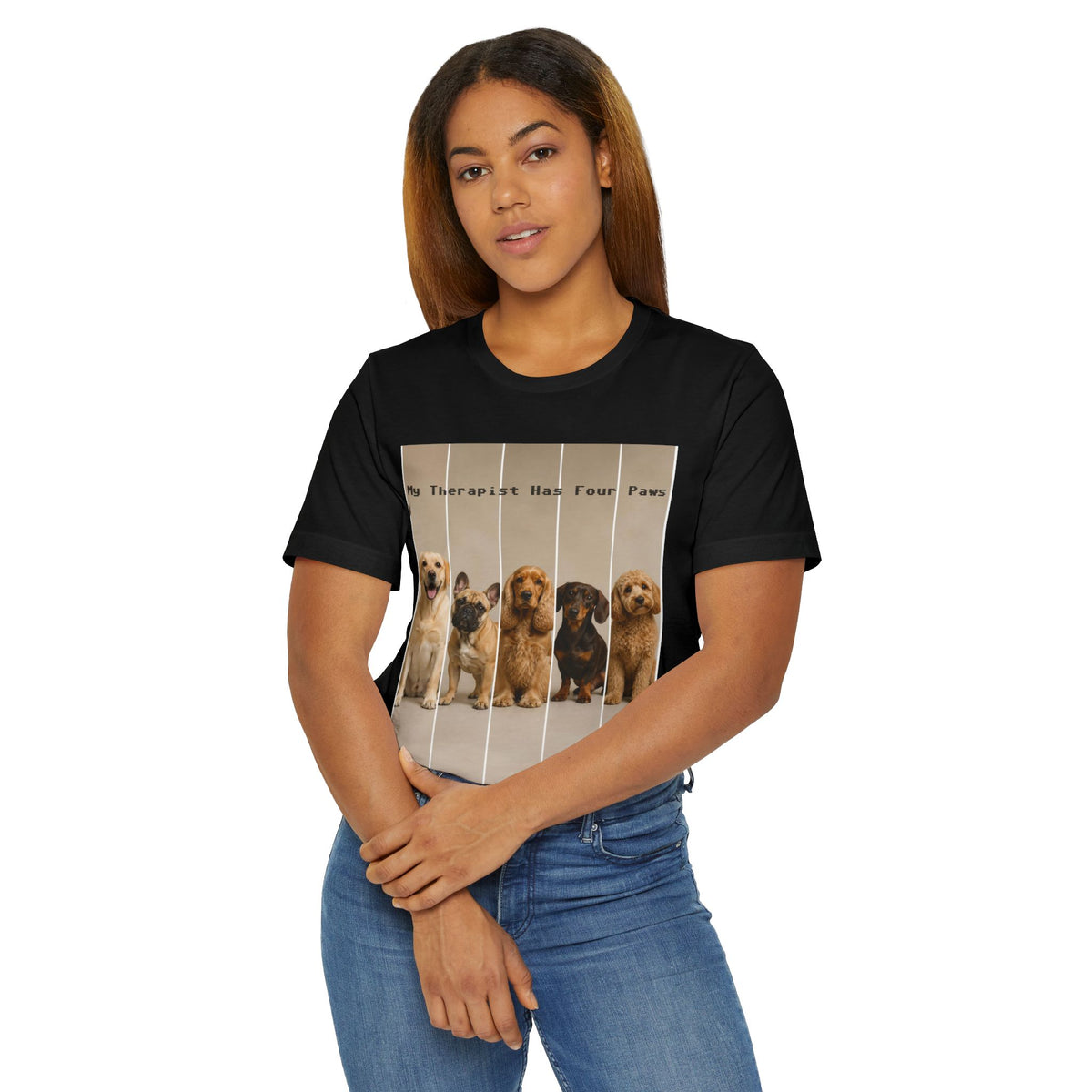Dog Therapist T‑Shirt — "My Therapist Has Four Paws" Cute Puppy Graphic Tee