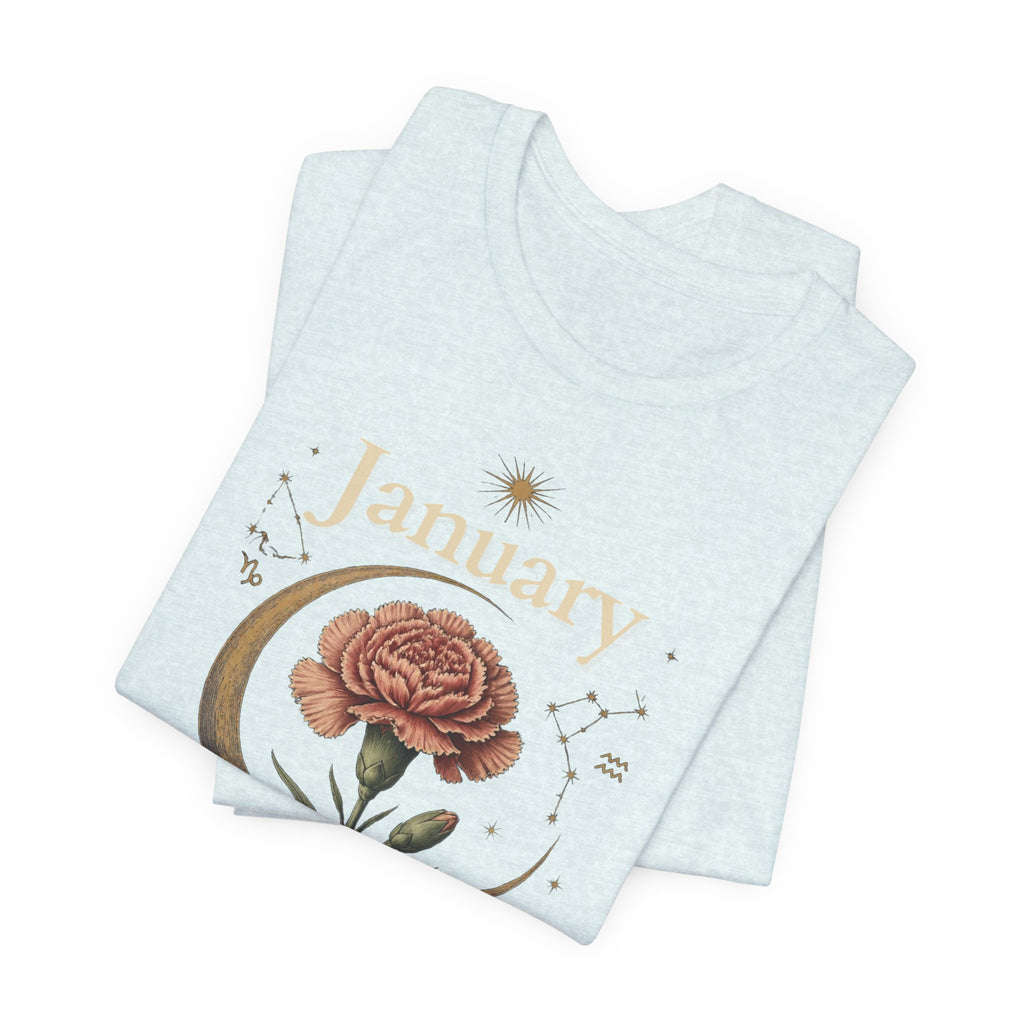 January Birth Flower - Carnation T-Shirt — Birth Month Flower Tee