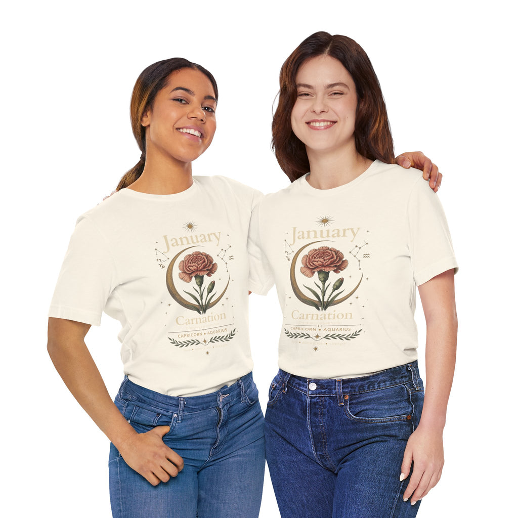 January Birth Flower - Carnation T-Shirt — Birth Month Flower Tee