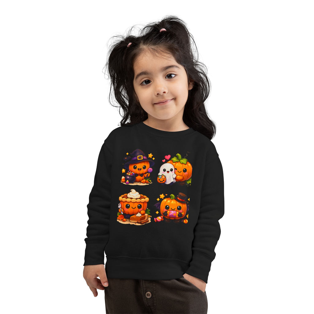Cute Halloween Pumpkin Characters Toddler Sweatshirt | Kids Pullover