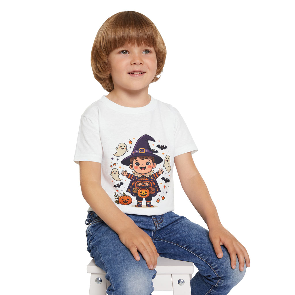 Halloween - Toddler T-Shirt — Cute Little Witch Halloween Tee with Ghosts & Pumpkins