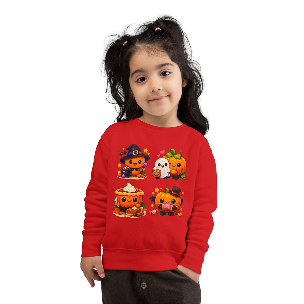 Cute Halloween Pumpkin Characters Toddler Sweatshirt | Kids Pullover