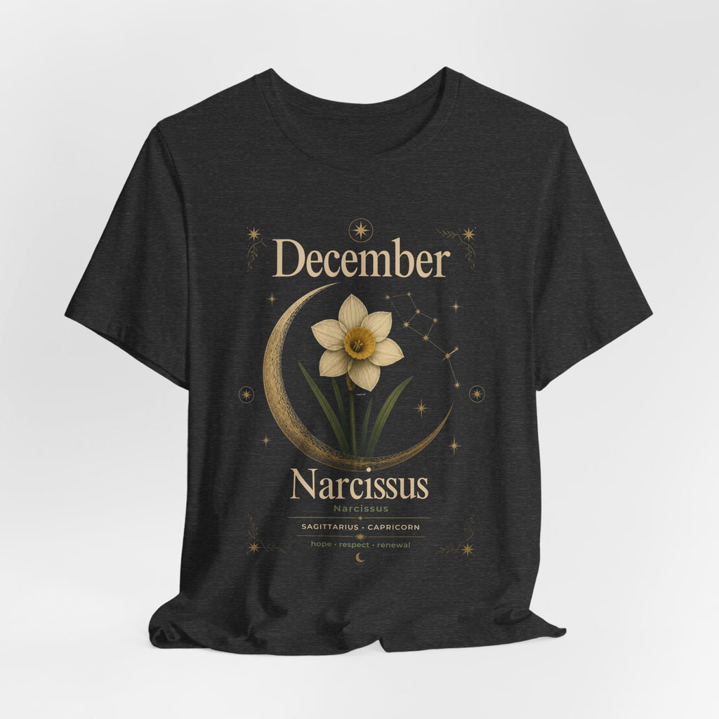 December Birth Flower - Narcissus T‑Shirt — Birth Month Flower Tee