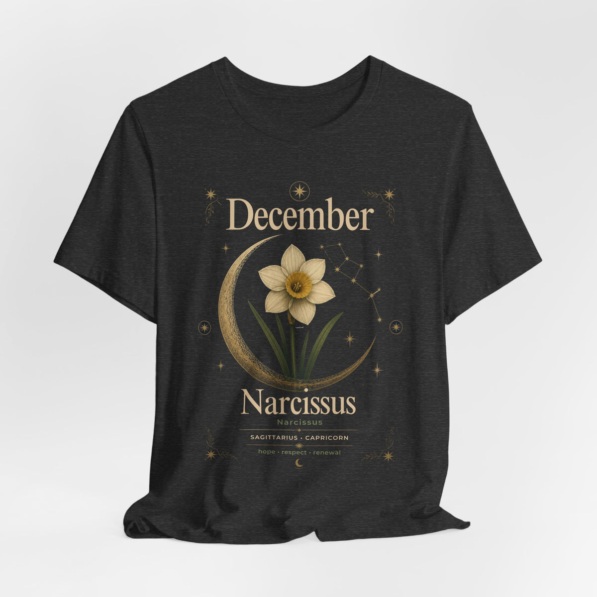 December Birth Flower - Narcissus T‑Shirt — Birth Month Flower Tee