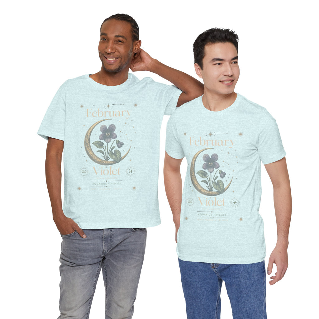 February Birth Flower Tee | Violet Botanical Design | Birthday Gift