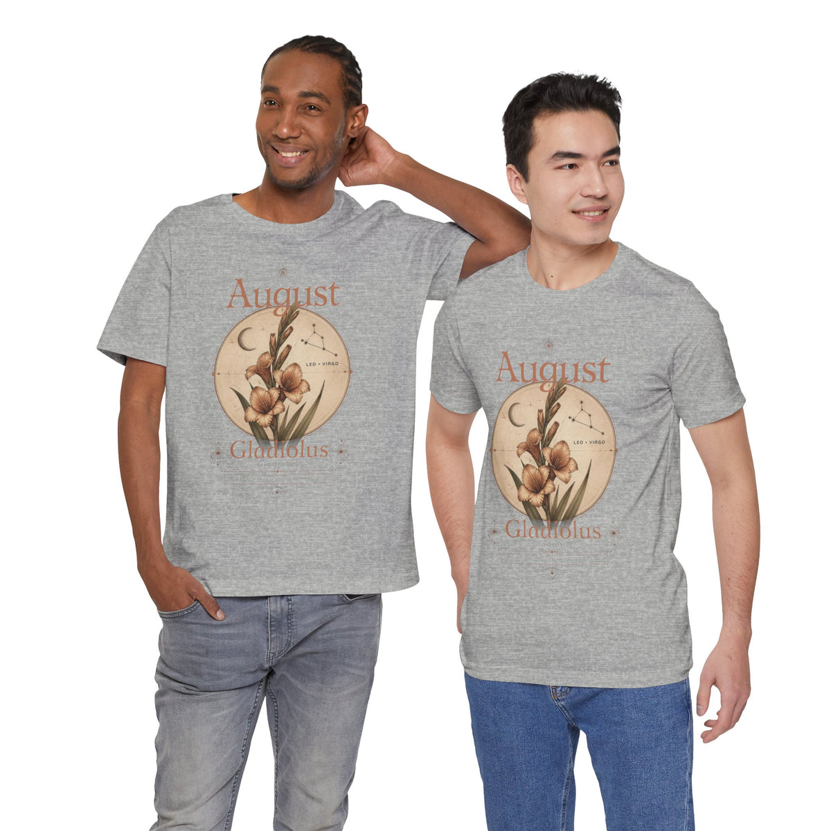 August Birth Flower Gladiolus Floral Tee