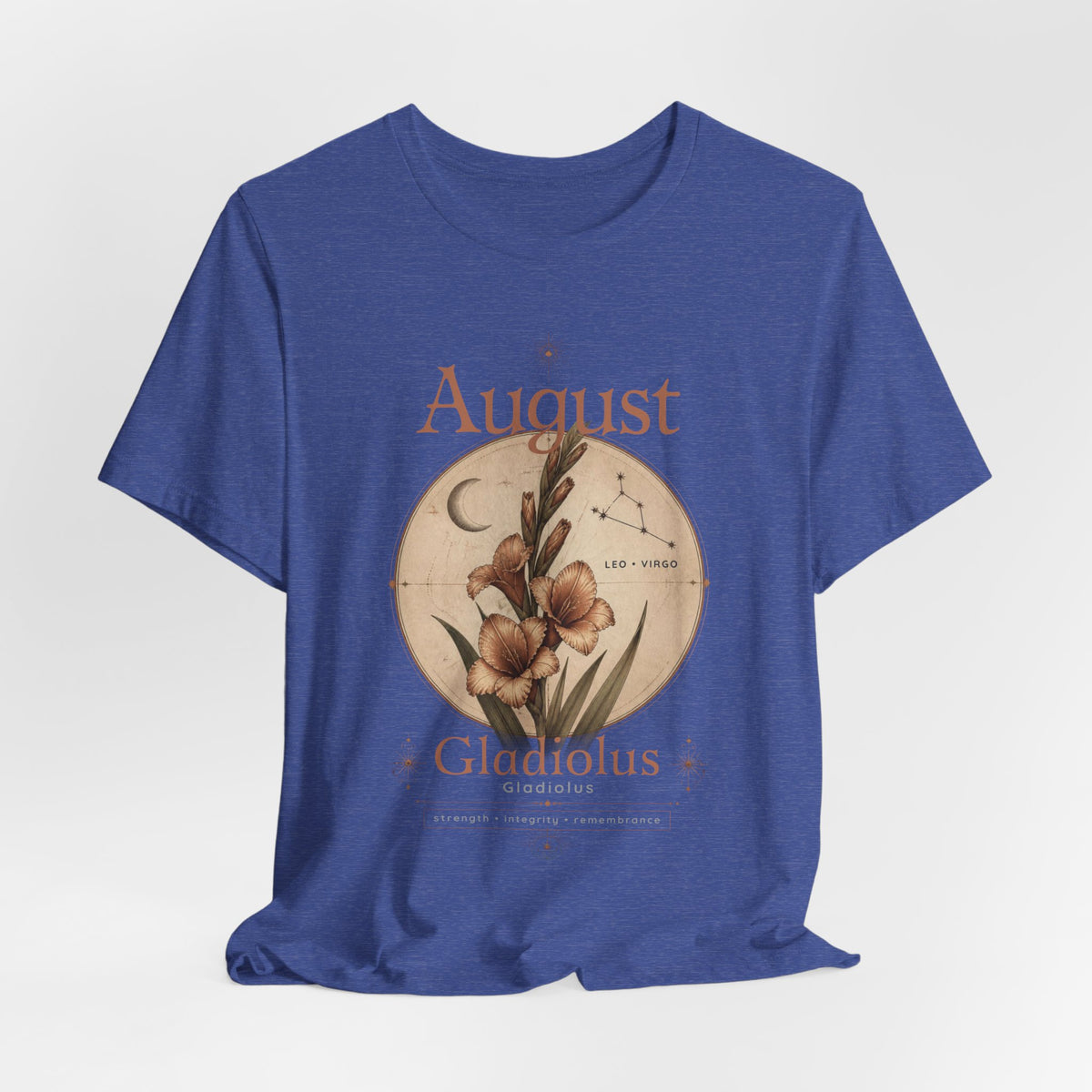 August Birth Flower Gladiolus Floral Tee